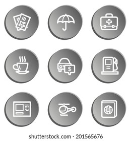 Travel  web icon set 4,  grey stickers set