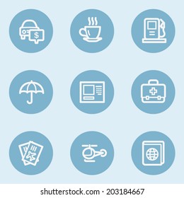 Travel  web icon set 4,  blue buttons