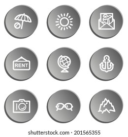 Travel  web icon set 5,  grey stickers set
