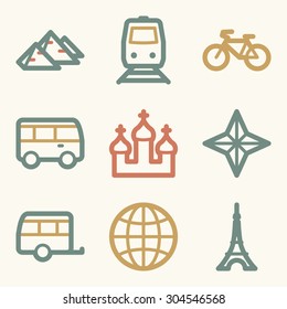Iconos web de viajes