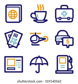 Iconos web de viajes