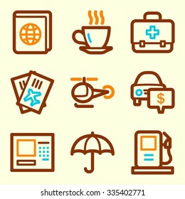 Iconos web de viajes