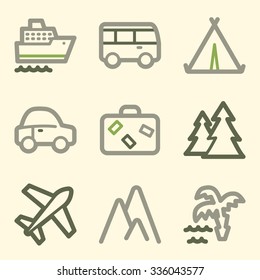 Web-Symbole für Reisen