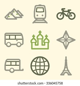 Iconos web de viajes