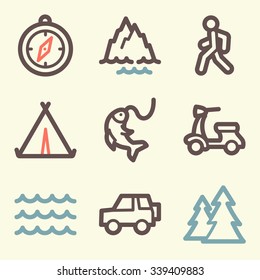Web-Symbole für Reisen