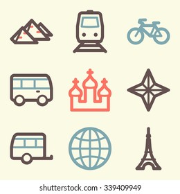 Iconos web de viajes