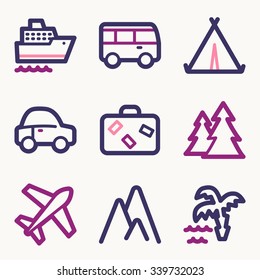 Travel web icons