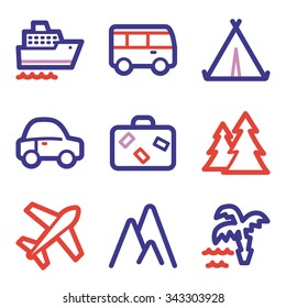 Travel web icons
