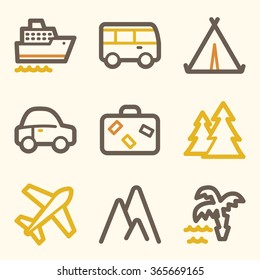 Iconos web de viajes
