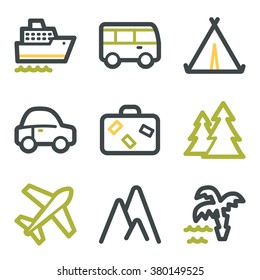 Iconos web de viajes