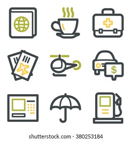 Iconos web de viajes