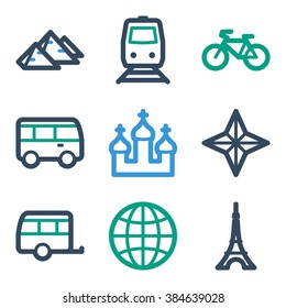 Web-Symbole für Reisen