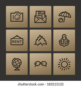 Travel web icons, buttons set