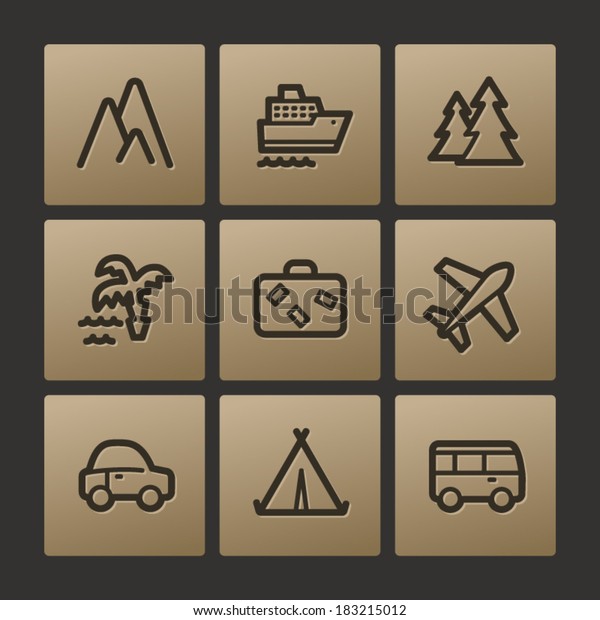Travel web icons, buttons\
set