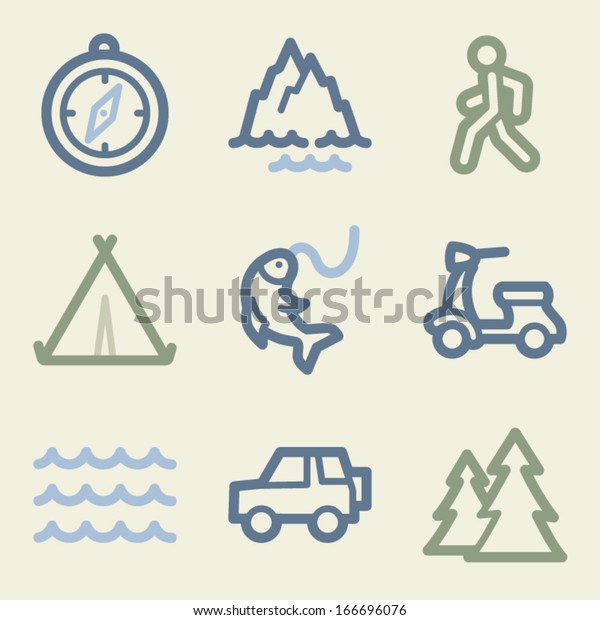 Travel web icons, money color\
set