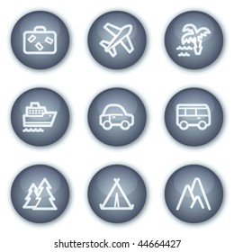 Iconos web de viajes conjunto 1, serie de botones de círculo mineral