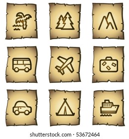 Travel web icons set 1, papyrus series