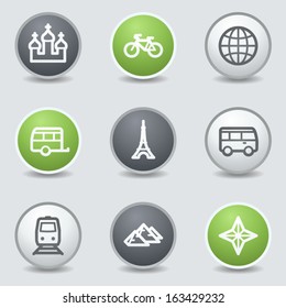 Web-Symbole für Reisen setzen 2, Kreis-Schaltflächen