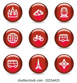 Travel-Web-Symbole Set 2, rote Hochglanzserie