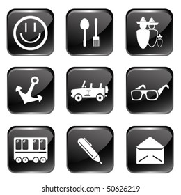 Travel Web Icons Set 2 (Square Glossy Buttons)