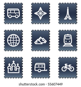 Iconos de la web de viajes conjunto 2, serie de sellos de la marina