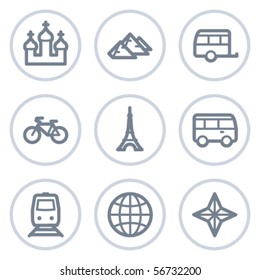 Iconos web de viajes conjunto 2, serie de círculos blancos