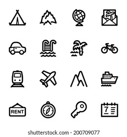 Travel web icons set