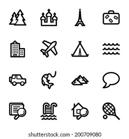 Travel web icons set