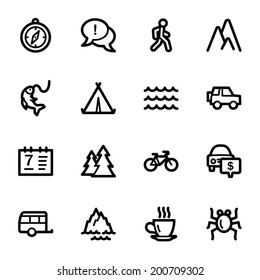 Conjunto de iconos de la web de viajes