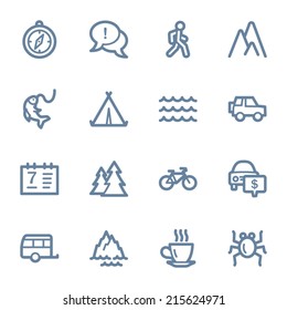 Travel web icons set