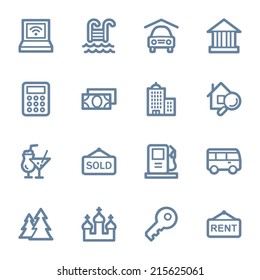 Travel web icons set
