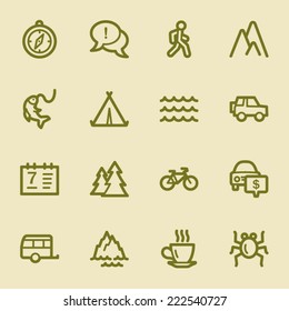 Travel web icons set