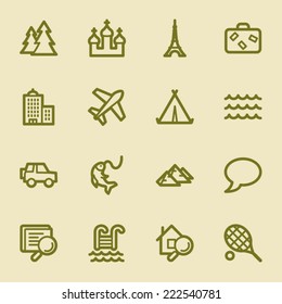 Travel web icons set