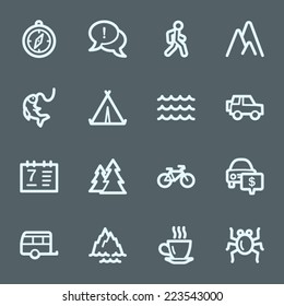 Travel web icons set