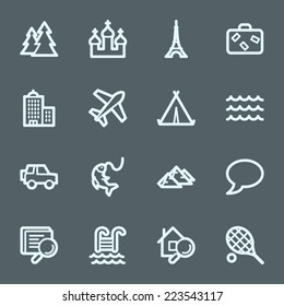 Conjunto de iconos de la web de viajes