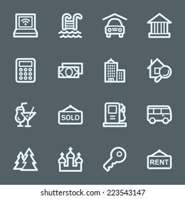 Travel web icons set