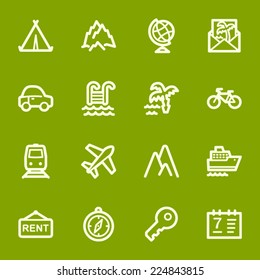 Travel web icons set