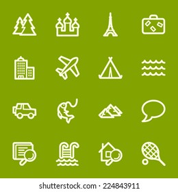 Travel web icons set