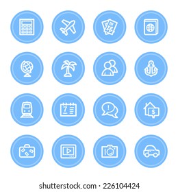 Travel web icons set