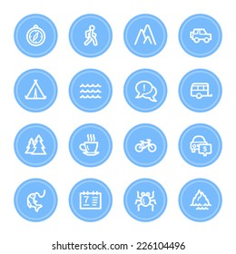 Travel web icons set