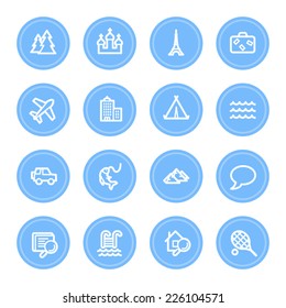 Travel web icons set
