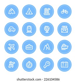 Conjunto de iconos de la web de viajes