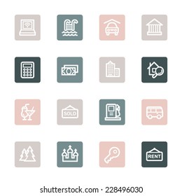Conjunto de iconos de la web de viajes
