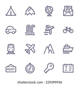 Travel web icons set