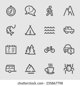 Travel web icons set