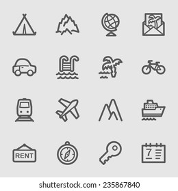 Travel web icons set