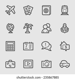 Conjunto de iconos de la web de viajes