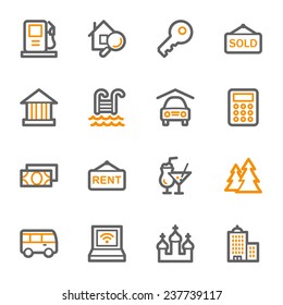 Travel web icons set