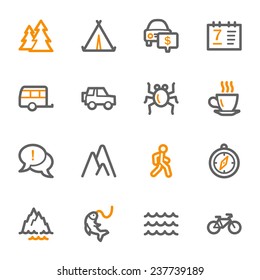 Travel web icons set