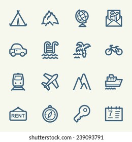Travel web icons set